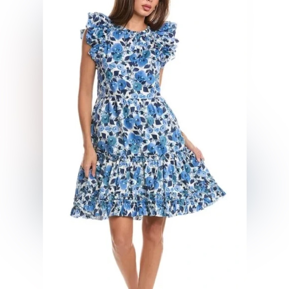Tyler Boe Blue and White Ursula Dress